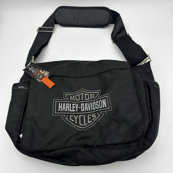 Harley-Davidson Handbags - NWT Harley-Davidson Motorcycle Black Diaper Bag Black Skull & Crossbones 17"x14"